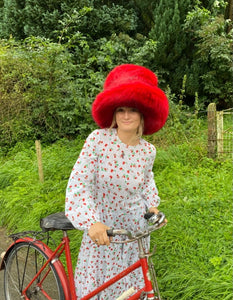 Red Madeleine Fedora - Jonny Beardsall Hats