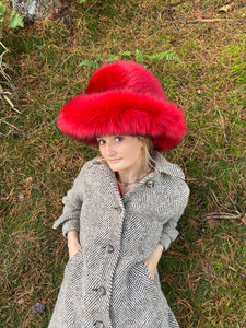 Red Madeleine Fedora - Jonny Beardsall Hats
