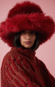 Red Madeleine Fedora - Jonny Beardsall Hats